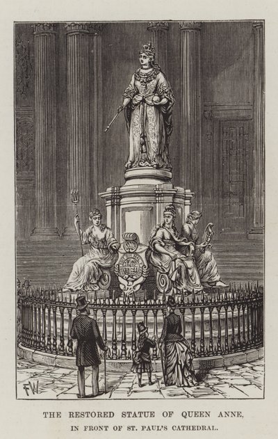 The Restored Statue of Queen Anne, in front of St Paul